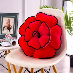 沙发抱枕靠垫客厅现代简约靠枕，可爱床头创意玫瑰花，抱枕毛绒腰靠