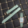 适用于阿玛尼手表女款荔枝纹，真皮表带ar113021959小方，绿表14mm