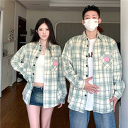 小众设计感法式情侣装秋季2023韩版长袖衬衫一男一女ins潮牌
