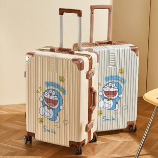 哆啦A梦卡通拉杆箱铝框密码旅行箱女大学生20行李箱24登机箱涂鸦