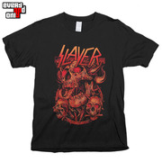 Slayer杀手激流重金属乐队摇滚乐团红眼骷髅头印花周边欧美T恤