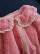 实物tai美的草莓粉馍馍，绒类家居服套装秋冬加厚可爱睡衣厚款睡裤