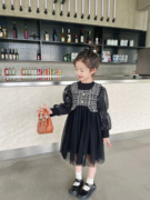 2023秋装3-8岁女童小香风纱裙2件套连衣裙套装女宝宝洋气时髦