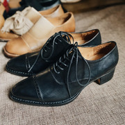 西装皮鞋mystique手工鞋，雕花牛津鞋，复古做旧暗黑风女鞋vintage