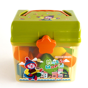 蜡笔收纳盒小号卡通儿童玩具盒手提双层塑料零食蜡笔盒积木收纳箱