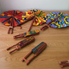 雨花石杂货非洲手工羊皮折叠扇可携带团扇墙面装饰工艺扇9.5更新