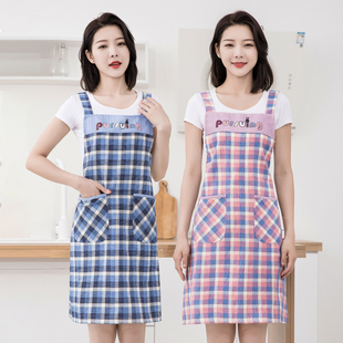 棉布围裙女家用厨房2021网红时尚，防污围腰工作服男士定制