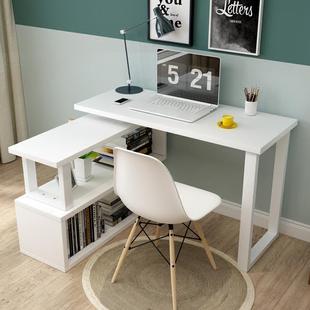 连体书桌柜旋转电脑桌简约台式转角，连体书桌柜现代时尚烤漆书