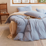a类轻奢纯色四件套纯棉全棉，床笠式床单被套，2023高档床上用品4