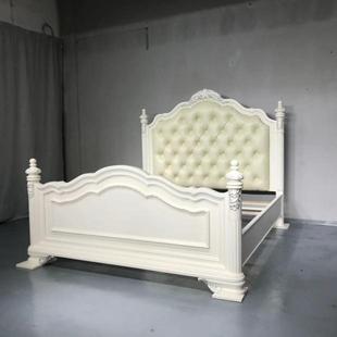 美式欧式实木法式大床双人床，结婚床主卧公主，床气压储物真皮床雕刻