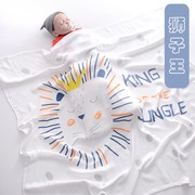夏季2层薄款超柔竹纤维婴儿，盖毯软透气宝宝包巾，卡通印花儿童浴巾