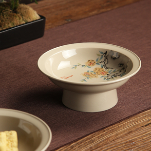 陶瓷茶点盘水果糕点碟日式家用客厅茶几高脚零食，果盘托盘盆点心碗