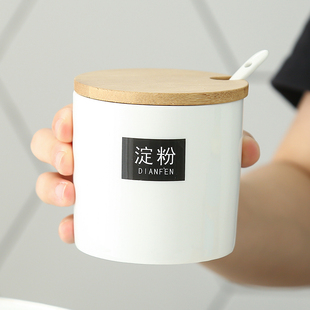 可定制logo日式厨房用品，家用玻璃调料盒，陶瓷调味罐盐罐调料瓶套装