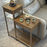 沙发边几实木双层小茶几中式边桌简约现代北欧客厅角几小桌子花架