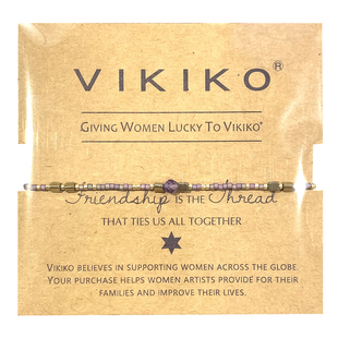 vikiko爱意天然半宝石紫水晶，女生细小手链，小众设计饰品礼物
