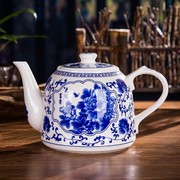 景德镇陶瓷器青花茶壶泡茶凉水壶家用提梁冷水壶大容量过滤壶中式