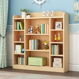 全实木儿童书架置物架落地松木书柜家用客厅原木收纳柜松木储物!