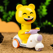 儿童按压小黄鸭惯性玩具车男孩1-2-3岁宝宝玩具摩托车小汽车4女孩