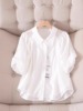 2024轻熟法式优雅泡泡袖上衣白色短袖衬衫女装夏季设计感小众