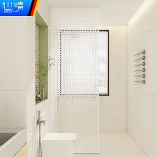 心晴超白夹胶钢化玻璃浴屏卫生间，浴室到顶无框玻璃隔断淋浴房