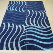 欧式蓝色条纹地中海客厅茶几地毯样板间卧室床边地毯手工腈纶地毯