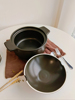 黑色陶瓷砂锅碗盖锅多功能纯色家用厨房煲汤耐高温明火燃气灶汤锅