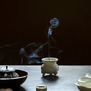 季度窑鬲式炉三足香炉檀香香薰炉家用香器香道香托功夫茶具茶配件