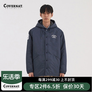 covernat棉服外套男女春季中长款带帽夹棉外套夹克上衣