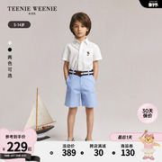 teenieweeniekids小熊童装，24年夏男童(夏男童)纯棉，泡泡纱短袖衬衫