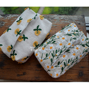 雏菊ins棉麻小花朵刺绣布艺，家用客厅立体纸巾盒，纸巾套抽纸袋盒套