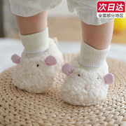 新生婴儿棉鞋子0-1岁秋冬季保暖步前鞋不掉跟软底男女宝