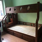 实木柏木床家具儿童床上下床，高低床双层床，抽屉楼梯床1.2米1.5米
