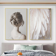 现代简约卧室床头装饰画文艺术人物房间背景墙挂画轻奢风墙面壁画