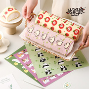 蛋糕卷图案纸印花分隔手绘彩绘卡通动物，熊猫28方盘烘焙模具专用
