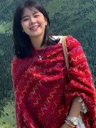 民族风红色披肩西藏新疆旅行保暖斗篷云南旅游流苏披风套头毛衣女