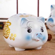 陶瓷猪储蓄罐超大号猪，钱币硬币存钱灌家用创意生日开业