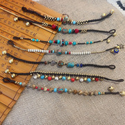 新中式复古藏珠手链民族风，小众高级感编织串珠手饰，天然石国风(石国风)手绳