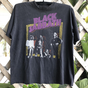 blacksabbath黑色安息日金属，摇滚乐队vintage复古短袖，潮流男t恤