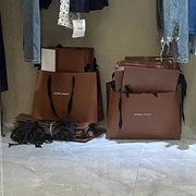 服装店手提袋纸袋定制购物女装，包装衣服鞋盒，用高档咖啡色袋子