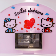 hellokitty凯蒂猫3d立体墙贴儿童房间卧室床头墙面，装饰品贴画贴纸