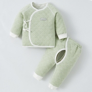 新生婴儿儿衣服秋冬夹棉保暖纯棉秋衣秋裤套装，男女宝宝和尚服内衣