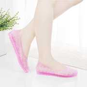 水晶洞洞鞋女夏透明塑料低跟平底防滑防臭脚包头低帮休闲凉鞋