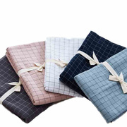 水洗棉枕套一对装纯棉48x74cm全棉纯色格子单人学生成人枕头套