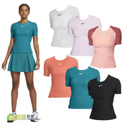 国外Nike Summer 2022耐克女子网球服圆领T恤短袖运动装上衣R