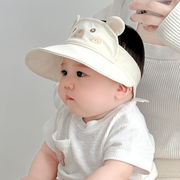 夏季2024婴儿帽子遮阳帽，男女宝宝空顶帽儿童防晒纯棉，宝宝帽子夏款