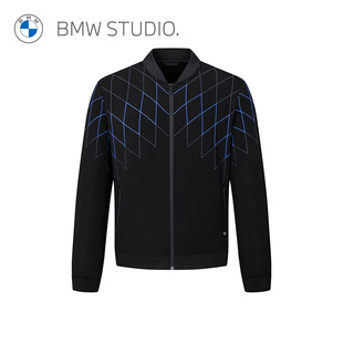 84%棉BMW Studio宝马男装春秋时尚休闲针织夹克外套男士