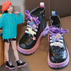 儿童棉靴3-12岁女童短靴冬2023时尚，公主皮靴4宝宝女孩马丁靴7
