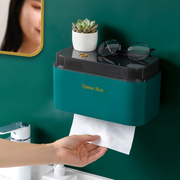卫生间纸巾盒多功能厕所防水免打孔壁挂式抽纸盒洗手间厨房卷纸架