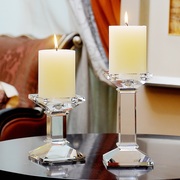 欧式水晶玻璃蜡烛台烛光晚餐婚庆，婚礼烛台道具，餐桌装饰烛台摆件
