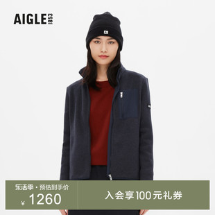 aigle艾高秋冬aaw22wfle010女士户外休闲保暖全拉链抓绒衣外套